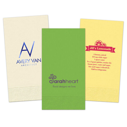 Custom Guest Towels with Your 1-Color Artwork with Text we will Typeset